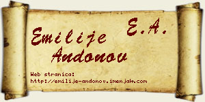 Emilije Andonov vizit kartica
